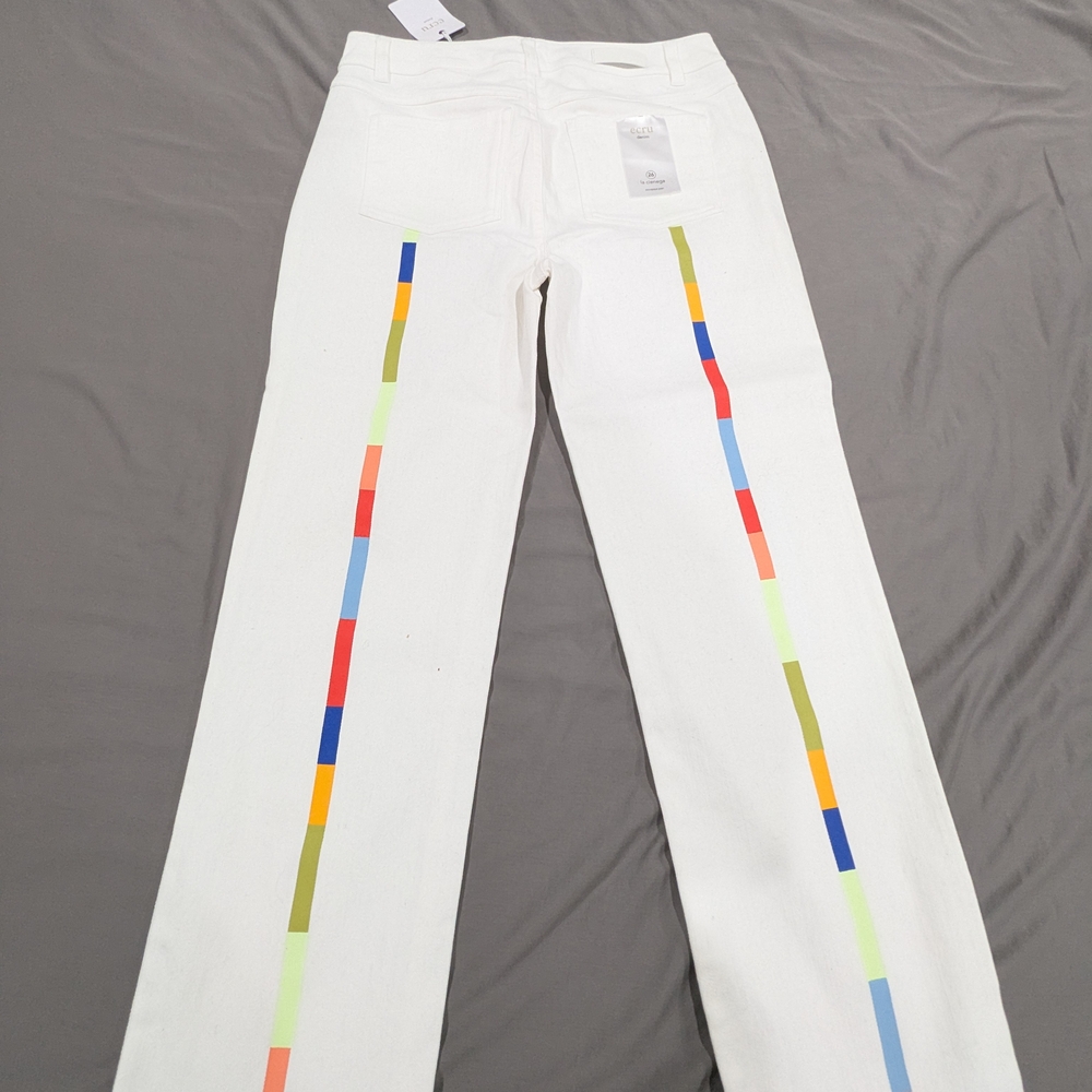 Colorful Stripe Women's Straight Leg Jeans